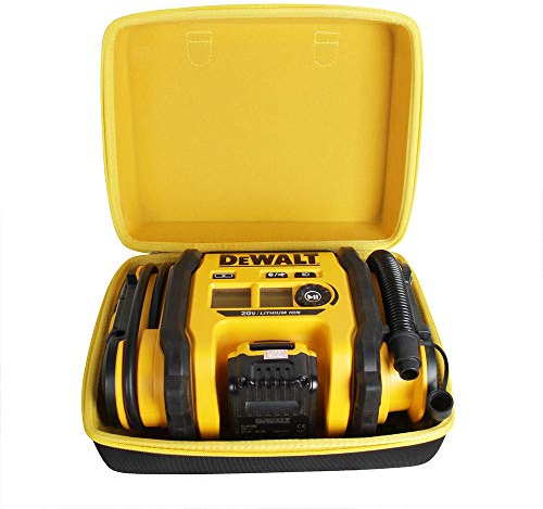 adada Hard Travel Case for DEWALT DCC020IB 20V Max Inflator (Outer Black + Inner Yellow)