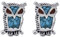 Indianerschmuck zierliche Ohrstecker Ohrringe Eule Türkis Koralle Owl Westernschmuck Indianer