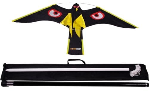 Knock Pest Control - Vogelscheuche - Drachen - Vogelabwehr - Komplettset - 7 Meter - Vogelscheuche - Vogelabwehr Greifvogeldrachen gegen Gänse, Möwen und Dohlen - Mit Stange und Bodenanker