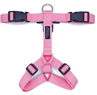 Animal Connection Pettorina ad H per Cani. 5 Punti di Regolazione. Disponibile in 5 Colori. Leggera e Resistente. (M, Rosa)