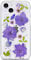 Abbery Designed for iPhone 13 Pressed Flower Case, Cute Clear with Design Bling Glitter Sparkle Soft TPU Transparent Dried Real Flower Floral Aesthetic Case for Women Girls (Violet Flower)