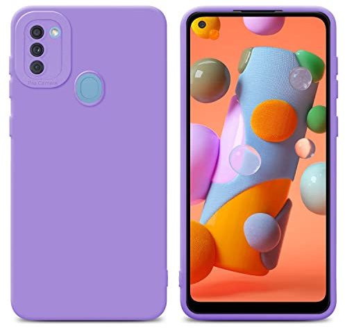 Cadorabo Hülle kompatibel mit Samsung Galaxy A11 / M11 Schutzhülle TPU Silikon Case Liquid Design mit Kameraschutz Slim Kratzfest Weiche Gummi mit Rundumschutz Case Hülle für Galaxy A11 / M11 in Lila