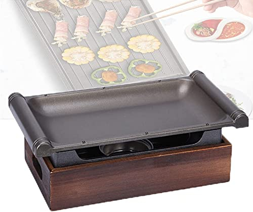 AIBOLO Camping-grillkocher，Rechteckiger Ofen, Holzkohleofen, Japanischer Grillalkoholofen, Tischgrill Für Familien-Wander-Picknick-Longceramicplate