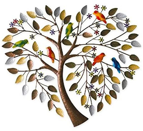Dous Heart-shaped Wall Art Decor - Metal Heart Tree Wall Art for Home Garden