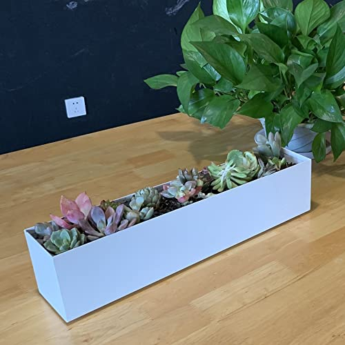 PSOIRGCNH Jardinière Moderne en Acier Blanc 40,6 cm – Convient pour Une Utilisation en intérieur