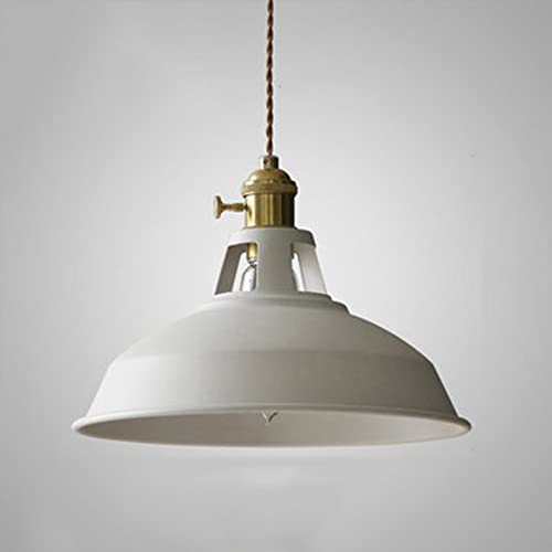 Mengjay Retro Industrielle Pendelleuchte,Vintage Hängeleuchte Breite Lampe Kronleuchter aus Eisen Hängelampe, E27 Lampenfassung Deckenleuchte für Küchen Keller Wohnzimmer flur. (Weiß)