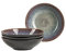 MÄSER 935130 Serie Teona, 4er Suppenteller Set mit grün-brauner Reaktivglasur, 4 große tiefe Teller für Pasta und Suppen aus Keramik in modern dezenter Coupe-Form, Steinzeug