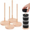 PEUTIER 4pz Tumbler Lid Organizer, Salvaspazio Staccabile Organizer Pokrywke Kubka Legno Rewolucyjny Organizer na Pokrywke Kubka per Risparmiare Spazio Nell'Armadio Della Cucina e Sul Piano di Lavoro