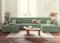 Bestmobilier Dellia – Wohnlandschaft U-Form – 7-Sitzer – mit Schlaffunktion – mit Bettkasten – aus Cord Salbeigrün