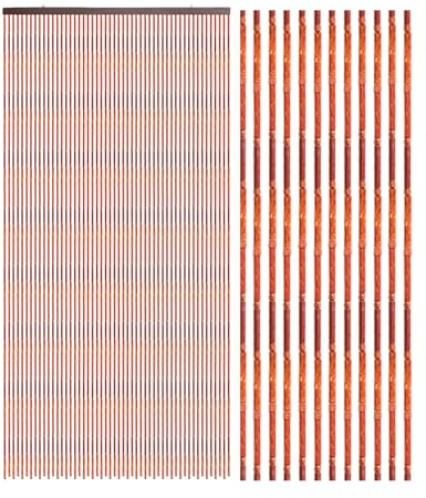 Ezcasch 90x190cm Bambusvorhang Türvorhang - 52 Stränge Braun Retro Holzperlenvorhang - Handarbeit Natur Türvorhang Fadenvorhang als Insektenschutz Fliegenschutz für Schlafzimmer Wohnwagen Camping