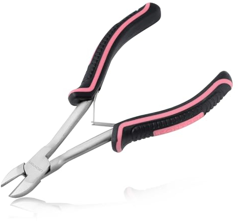 LEONTOOL 6-Inch Long Reach Diagonal Cutters Mini Long Diagonal Cutting Pliers Side Cutters Pliers Small Wire Cutters for Jewelry Making, Long Reach Pliers Working in Tight Spaces, Pink Tool for Women