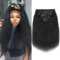 YDDM Kinky Straight Clip-in Echthaar Extensions für Schwarze Frau - Voller Kopf Brasilianisches Jungfräuliches Haar, Natürlich Schwarz, Double Weft, 20 Zoll, 120g