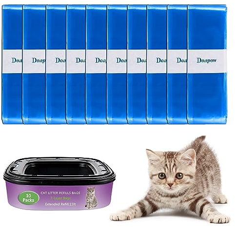 Nachfüllbeutel für Katzenstreu,10 Stück litterlocker Nachfüllbeutel 6,5m Litter Locker Nachfüllpackung Kompatibel mit Litterlocker nachfüllkassette (keine Patrone)