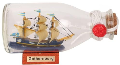 FLADO Schiffsmodell von Göteborg in der Flasche, Klassische Segelboot-Modelldekorationen, Schiffs- und Bootsbausatz, Geschenke für Freunde und Familie