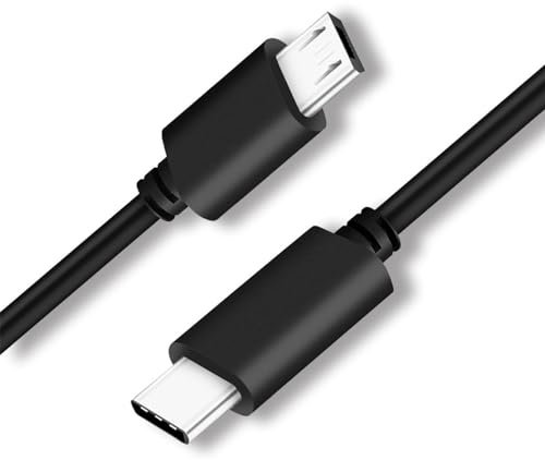 CHXINGCHEN USB C to Micro USB Cable 50cm,USB Type C to Micro USB Cord Compatible with Samsung Galaxy,Apple MacBook,HTC,Huawei,Moto,Nokia,LG.etc - Black