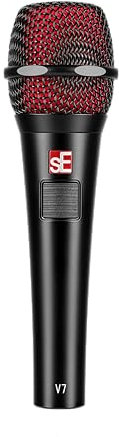 SE ELECTRONICS V7 PTT Supernieren-Talkback-Handmikrofon, dynamisches Handmikrofon mit Supernierencharakteristik, integrierter Shockmount, interner Windschutzscheibe und Push-to-Talk-Taste