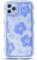 NITITOP Compatible with iPhone 11 Pro Case Cute Clear for Women Girls Flower Floral Bling Glitter Sparkling Star Wave Curly Frame Soft TPU Shockproof Camera Protective Cover - Blue