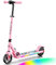 FanttikRide C9 Pro Elektroroller für Kinder ab 8 Jahren, Bunte Regenbogenlichter, 8/12/16 km/h, 8KM Reichweite, LED-Anzeige, Höhenverstellbar, Faltbar, für Jungen und Mädchen Rosa
