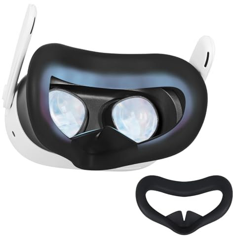 CBDYWVR VR Masque en Silicone pour Metaquest 3S Masque en Silicone Anti-Transpiration pour Casque Quest 3S Masque Anti- lumière Lavable Compatible Quest 3S Accessoires en Silicone VR (Noir)