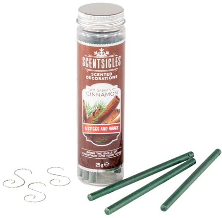 Christmas Tree Ornaments - 6 Scentsicles Scent Sticks Hanging Decorations - Cinnamon 1110 (Cinnamon 0131)
