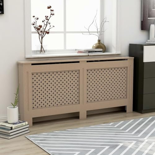 qohoio Heizkörperverkleidung 172x19x81,5 cm HeizköRperabdeckung Wohnungseinrichtung HeizköRper Abdeckung MDF