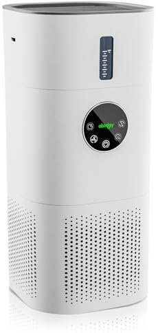 Abriday 2-in-1 Air Purifier & Humidifier for Home up to 50㎡, Smart 3-Stage HEPA Filter System, Real-Time Air Quality Monitor, Ultra Quiet Operation for Bedroom, Pets, Allergies, Dust