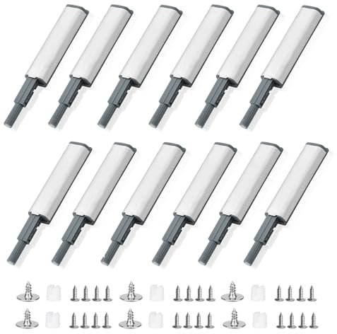 Push to Open Türöffner, 12 Stück Drucktüröffner Magnetschnäpper Schranktür Dämpfer Türdämpfer Drucköffner Schrank Türöffner Druckschnapper für Möbel Schubladen Schranktür