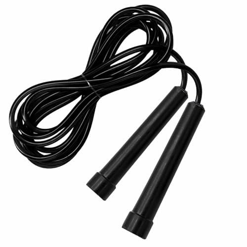 Skipping rope Jump Rope adult for Home Exercise & Body Fitness men, women and kids speed jumping rope with non-slip handle Adjustable skipping rope for Fitness & MMA (Black Rope)