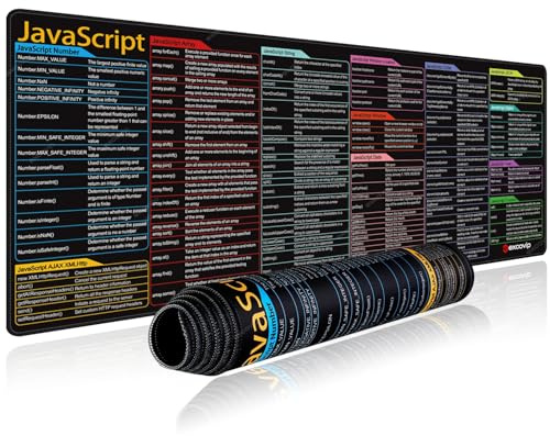 Mauspad-Shortcut-Tasten fur Javascript, Mauspad mit JAVA-Programmiertasten und Tastenkombinationen, Javascript Spickzettel Mousepad für Software-Ingenieure, Schreibtischunterlage 80 * 30cm