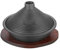 Tagine PotNon-stick Moroccan Tagine Pot for Cooking, Induction Safe Casserole Pot Tajine Pot Stews with Cone-Shaped Lid (Color : Black, Size : 26)