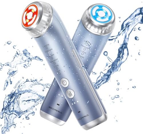 IBORRIA Radiofrequenza Viso e Corpo 2MHz, Massaggiatore Antirughe Viso Lifting con EMS 90kHz, Massaggiatore Viso Elettrico con Funzione Luce, Dispositivo Anti-Età per una Pelle Più Giovane (Blu)