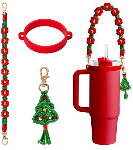 GWRFVIL Stanley Cup Accessories Set, 3Pcs Cup Accessories Including Water Bottle Handle, Silicone Boot, Lip Balm Holder, Charms for 16-40oz Tumbler