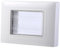 Placca con coperchio trasparente, Compatibile con Vimar Plana, 3 moduli/posti, grigio, idrobox, supporto da esterno, IP55, impermeabile, stagno, per scatola/cassetta 503