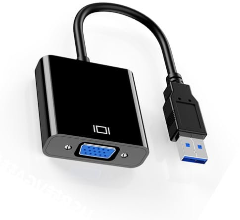 Cable convertidor de adaptador USB a VGA ligero 1920 x 1080 para proyectores y monitores