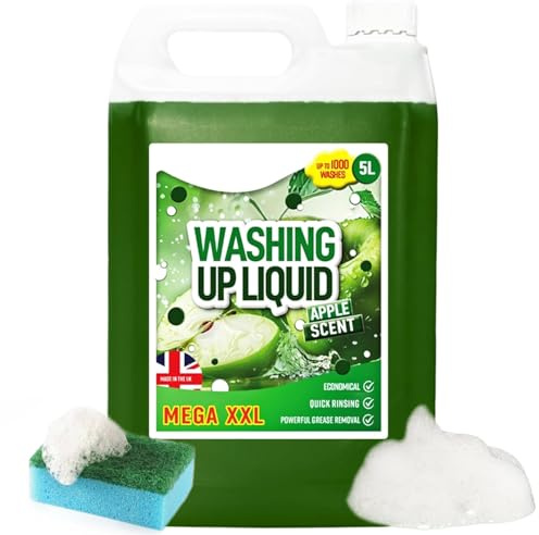 5L Fresh Apple Scented High Strength Washing Up Liquid