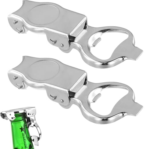 SIXHAOBU 2 Stück Klappbarer Flaschenöffner,3-in-1 Flaschenöffner Edelstahl, Flaschenverschluss Tragbare Bierflaschenöffner,Flaschenkappenöffner verschließer für Home Bar Camping Pub Outdoor