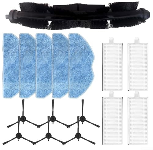 Volakebeing Kit di ricambi per robot aspirapolvere X-Plorer Serie 75 S+, 1 spazzola a rullo, 5 panni mocio, 4 filtri, 6 spazzole laterali