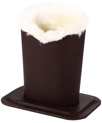 IMIKEYA 2Pcs Myopia Glasses Holder Handmade Leather Eyeglass Stand Portable Desktop Decoration for Home Office Car with Black Yellow and Brown White Hair Design