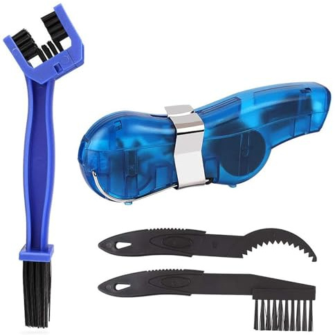 Bike Chain Cleaner Tool and Brush, Chain Scrubber Drivetrain Maintenance Kit Without Removal Effective Bike Chain Rust Remover for All Bikes