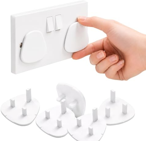 24Pcs Plug Socket Covers UK Baby Proofing 3 Pin Child Safety Protector | Child-Safe Plug Protectors, Prevents Electric Shock, Easy to Fit, BPA-Free & Reusable, Suitable for Home, Nursery & School