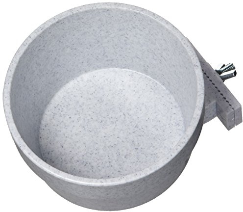 Lixit Quick Lock Removable Cage Bowls for Rabbits, Guinea Pigs, Gerbils, Ferrets, Dogs, Cats, Birds, and Other Small Animals - Made in USA (Gray, 20 Ounce)