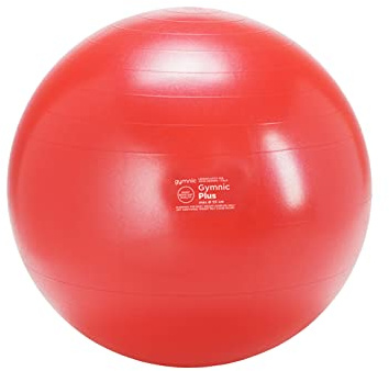Gymnic Classic Plus Burst-Resistant Exercise Ball, Red (55 cm)