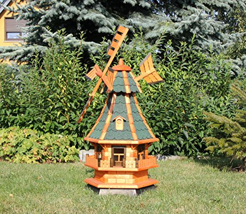 Gartenwindmühle mit Solar grün Typ 4.1