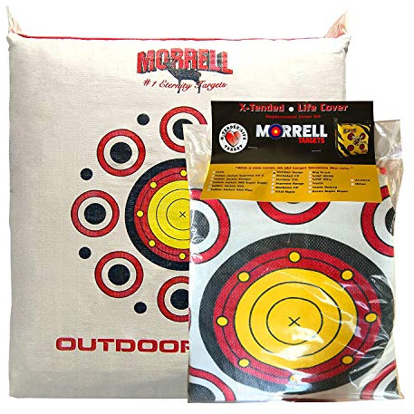 Morrell Outdoor Range Archery Target Replacement Cover, Weatherproof & Dual-Sided with Over 50 Shooting Spots for Precision Training, White