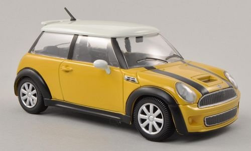 Unbekannt Mini Cooper S, gelb/Weiss/schwarz, Modellauto, Fertigmodell, Bburago 1:24