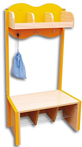 Garderobe Wolke - 3 Fächer und Sitzbank orange