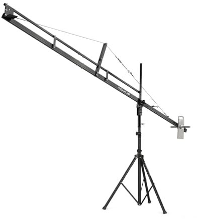 PROAIM 12ft Camera Crane Jib con supporto per gimbal, Pan-Tilt e testa fluida. Per videocamere DSLR fino a 8 kg/17,6 libbre (P-12-JS)