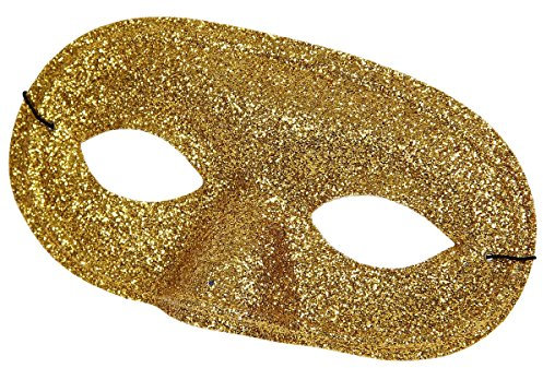 Alsino Venezianische Maske Banditenmaske Augenmaske Fasching Karneval Venezianermaske, wählen:Maske gold glitzer 00330