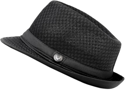 The Hat Depot Light Weight Classic Soft Cool Mesh Crushable Fedora hat (L/XL, Black)