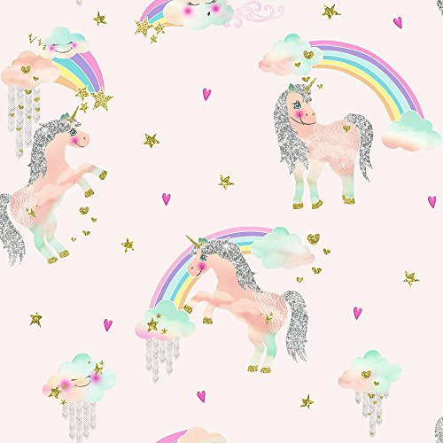 Arthouse Rainbow Unicorn Pink Wallpaper